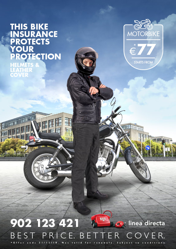 Linea Directa Seguro moto Pagina publicidad seguro de casco y guantes